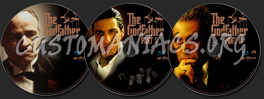 The Godfather I,II,III blu-ray label