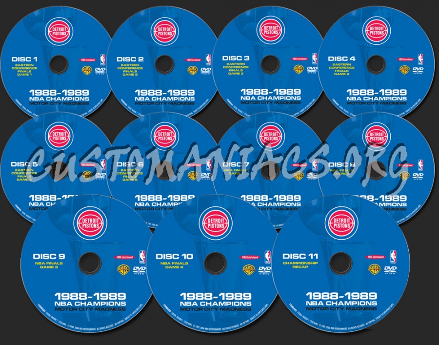 NBA Champions 1988-1989 Motor City Madness dvd label
