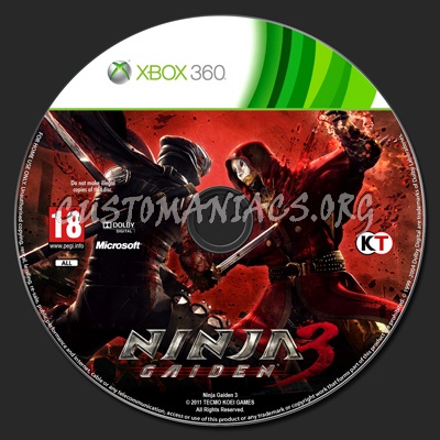 Ninja Gaiden 3 dvd label