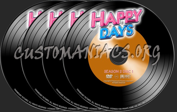 Happy Days Season 2 dvd label