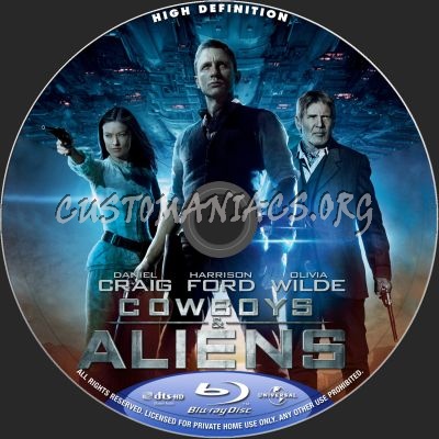 Cowboys & Aliens blu-ray label