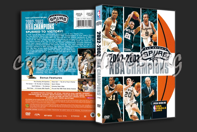 NBA San Antonio Spurs 2002-2003 NBA Champions dvd cover