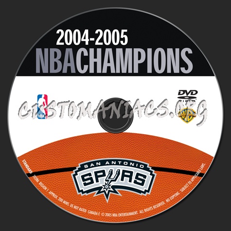 NBA San Antonio Spurs 2004-2005 NBA Champions dvd label