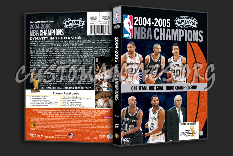NBA San Antonio Spurs 2004-2005 NBA Champions dvd cover