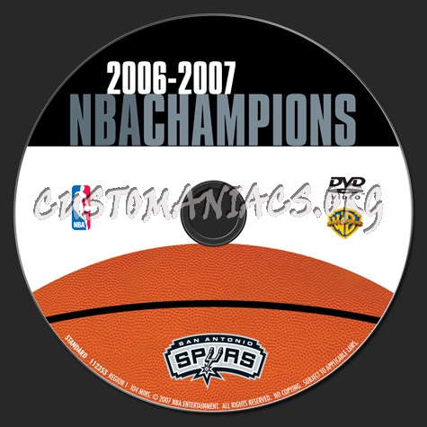 NBA San Antonio Spurs 2006-2007 NBA Champions dvd label