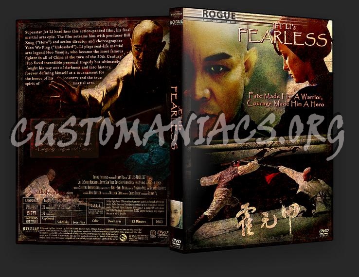 Jet Li's Fearless dvd cover