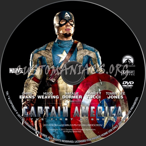 Captain America: The First Avenger dvd label