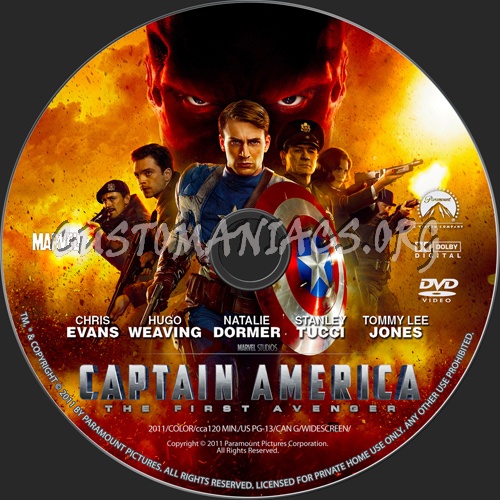 Captain America: The First Avenger dvd label