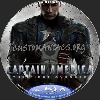 Captain America:The First Avenger blu-ray label