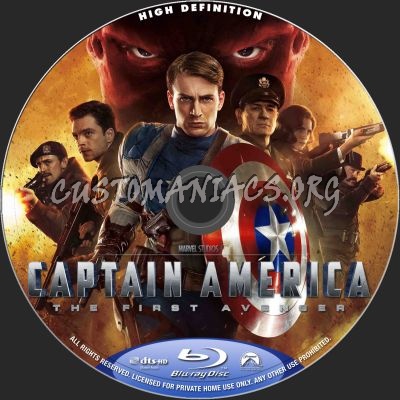 Captain America: The First Avenger blu-ray label