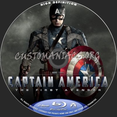 Captain America:The First Avenger blu-ray label