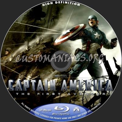 Captain America:The First Avenger blu-ray label
