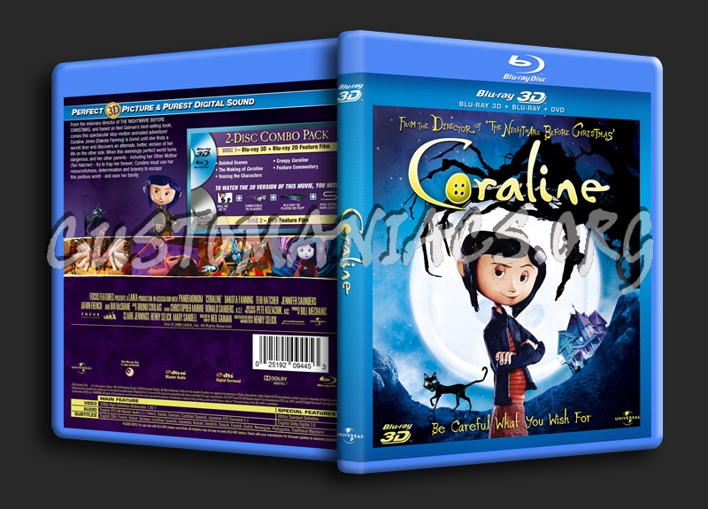 Coraline 3D blu-ray cover