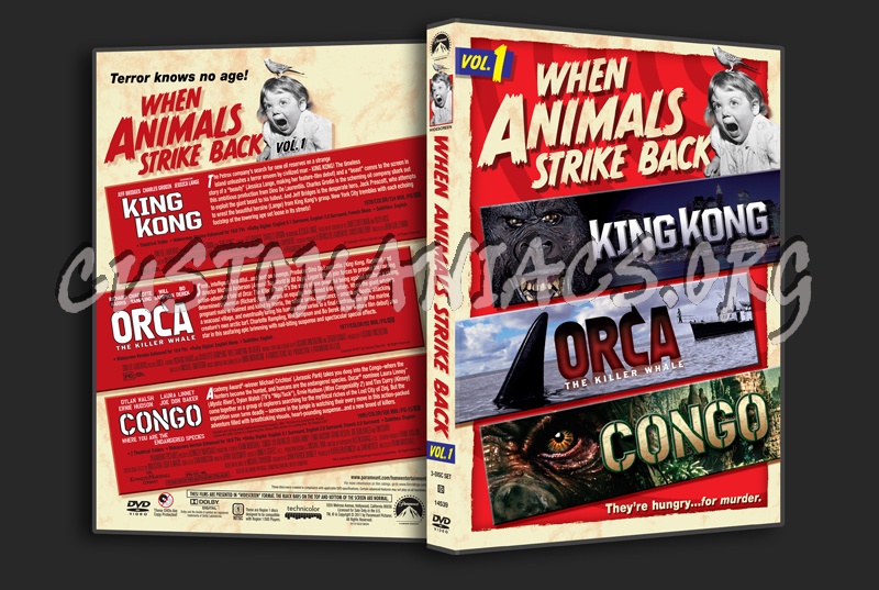 When Animals Strike Back Volume 1 ( King Kong / Orca / Congo ) dvd cover