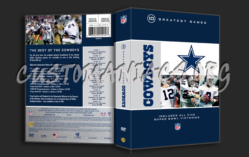 NFL 10 Greatest Games Cowboys dvd cover