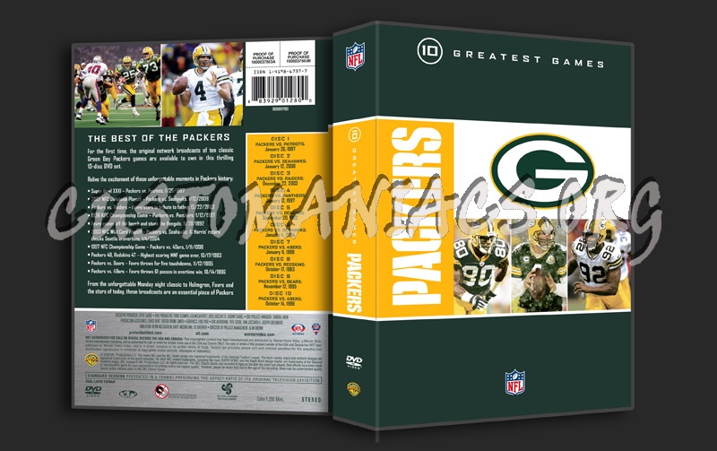 NFL 10 Greatest Games Packers dvd cover