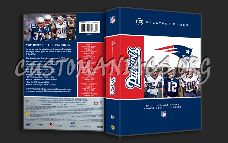 NFL 10 Greatest Games Patriots dvd cover