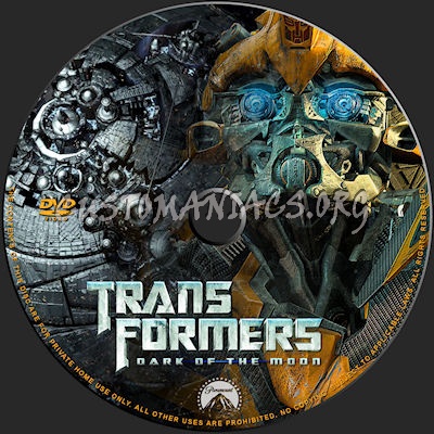 Transformers: Dark of the Moon dvd label