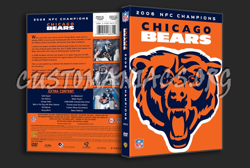 NFL Chicago Bears 2006 NFC Champions dvd cover