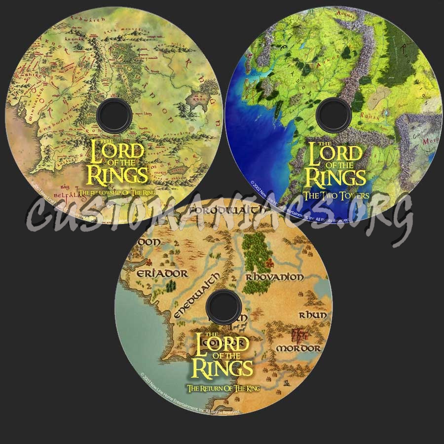 The Lord Of The Rings Trilogy dvd label