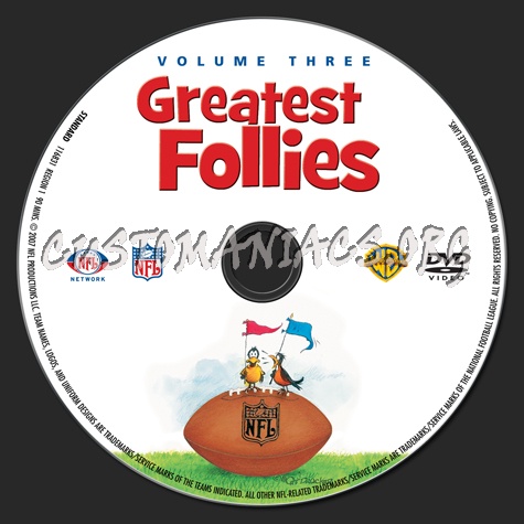 NFL Greatest Follies Volume 3 dvd label