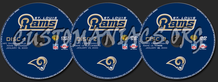 NFL Greatest Games Series St Louis Rams dvd label