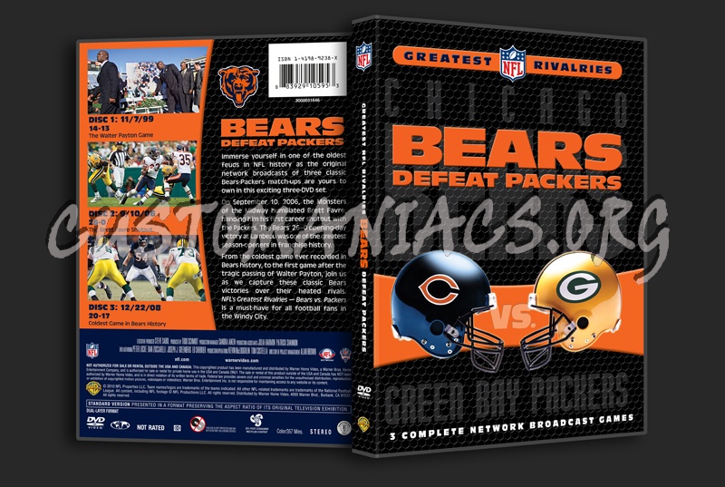 NFL Greatest Rivalries Bears Defeat Packers dvd cover