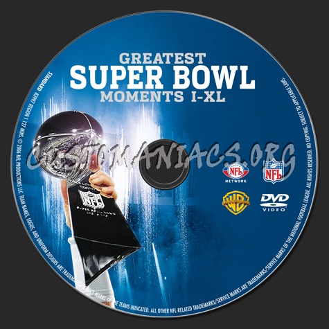 NFL Greatest Super Bowl Moments I-XL dvd label