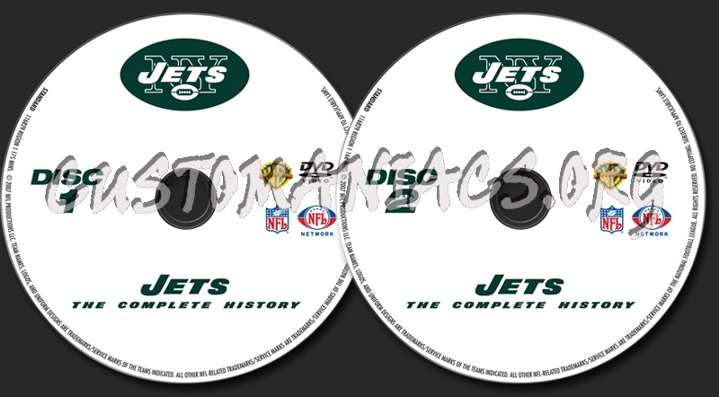 NFL Jets The Complete History dvd label
