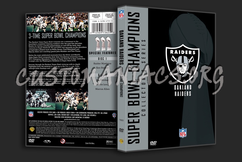 NFL Oakland Raiders Super Bowl Champions dvd cover