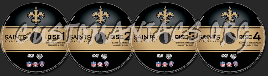 NFL Saints Road to XLIV dvd label