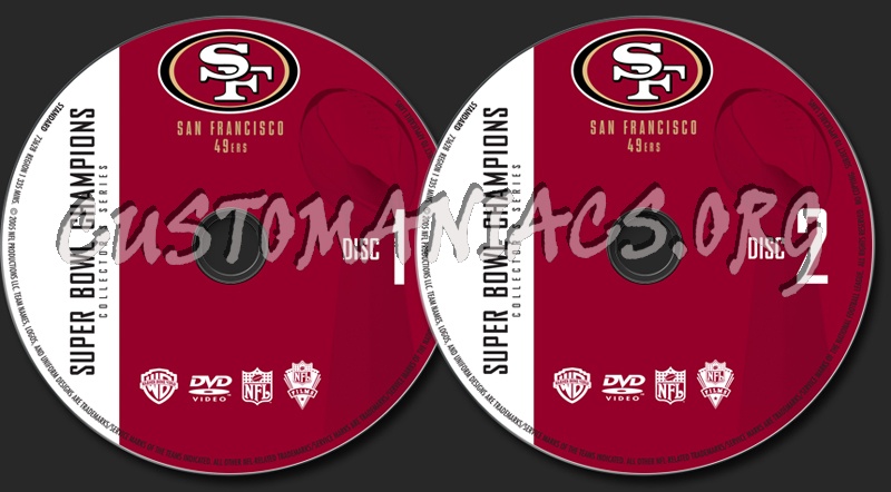 NFL San Francisco 49ers Super Bowl Champions dvd label