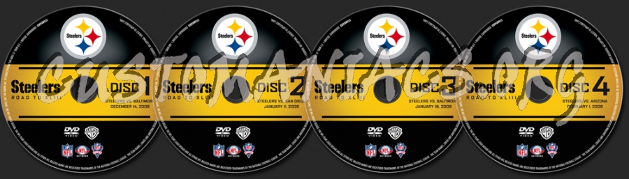 NFL Steelers Road to XLIII dvd label