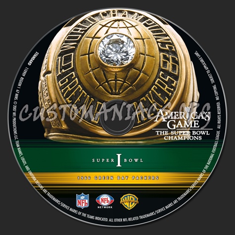 NFL Super bowl 01 1966 Green Bay Packers dvd label