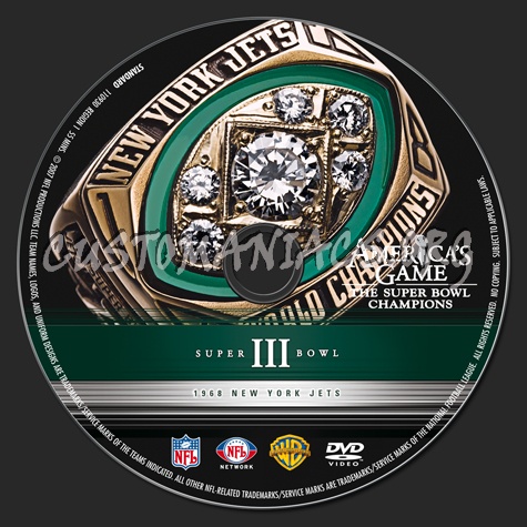 NFL Super bowl 03 1968 NEW York Jets dvd label