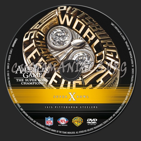 NFL Super bowl 10 Pittsburgh Steelers dvd label