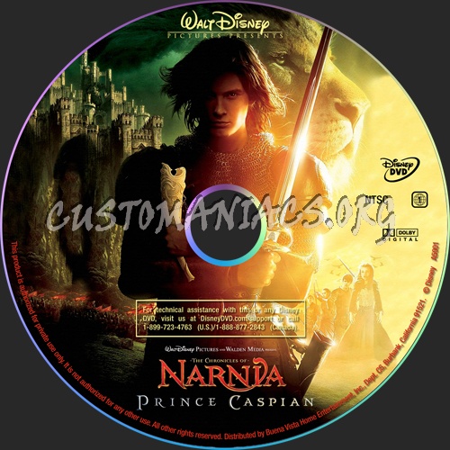 The Chronicles of Narnia - Prince Caspian dvd label
