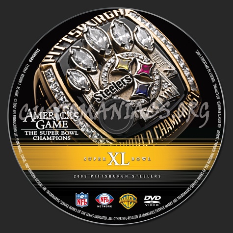 NFL Super bowl 40 2005 Pittsburgh Steelers dvd label