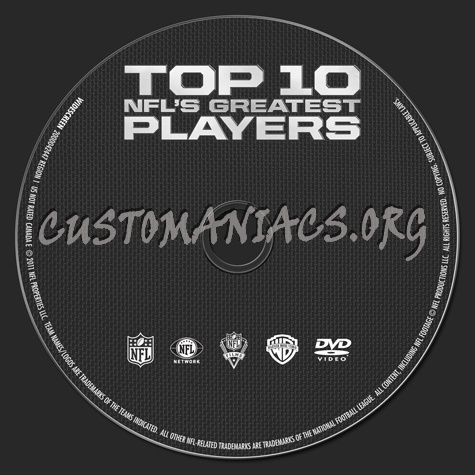 NFL Top 10 NFL's Greatest Players dvd label