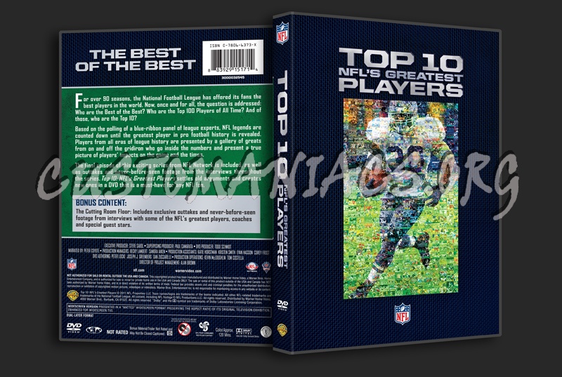 NFL Top 10 NFL's Greatest Players dvd cover