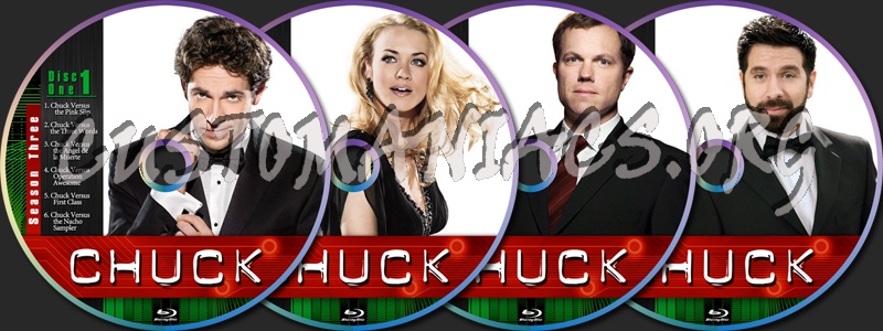 Chuck Season Three dvd label