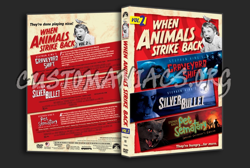 When Animals Strike Back Volume 2 ( Graveyard Shift/ Silver Bullet/ Pet Sematary) dvd cover