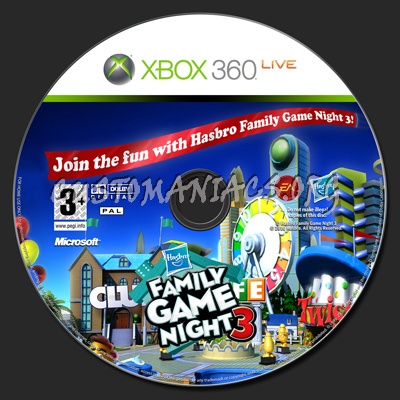 Hasbro Family Game Night 3 dvd label