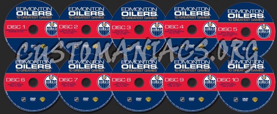 NHL 10 Greatest Games Edmonton Oilers dvd label