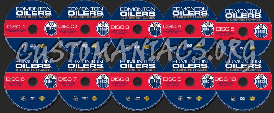 NHL 10 Greatest Games Edmonton Oilers dvd label