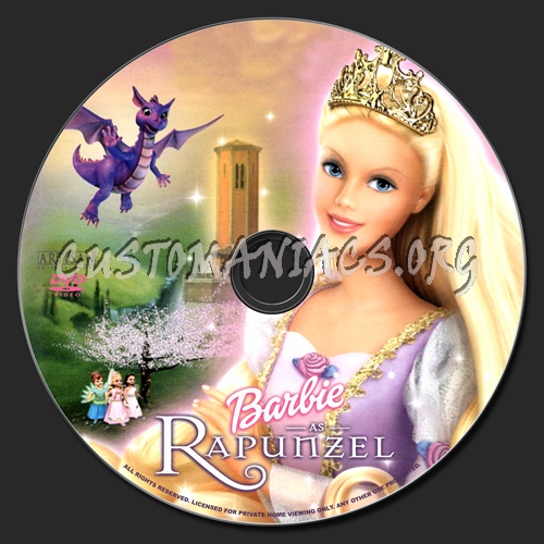 Barbie as Rapunzel dvd label