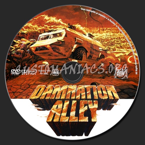 Damnation Alley dvd label