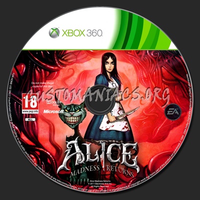 Alice: Madness Returns dvd label