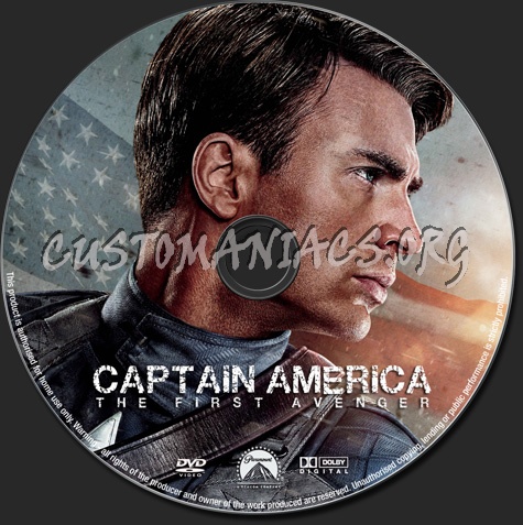 Captain America The First Avenger dvd label