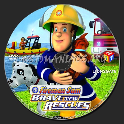 Fireman Sam Brave New Rescues dvd label